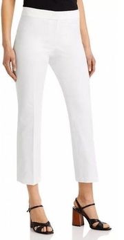 Lafayette 148 New York Manhattan Cropped Pants White Plus Size 24W