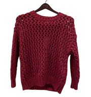 NEW Reiss Natalie Open-Knit Oversized Sweater in Pink