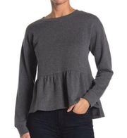 14th&Union grey babydoll peplum sweatshirt pullover