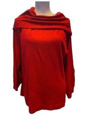 Jones Wear Red Cowlneck Sweater Size XL