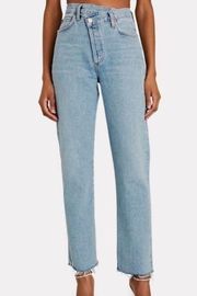 AGOLDE Criss Cross Straight-Leg Jeans in Suburbia