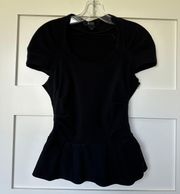 Body By Victoria Black Peplum Top 