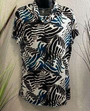 East 5th swoop Neck printed blouse size medium
