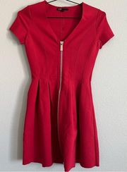 Red Zip Fit and Flare Cocktail Dress. Size 1