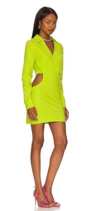 h:ours Roxane Mini Dress in Acid Lime