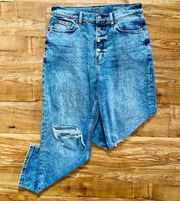 Arizona Jean Co. Light Wash Denim Highest Rise Button Fly Vintage Straight Jeans
