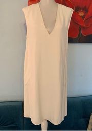 Helmut Lang stone White color shift Dress size S Small Silk Lined EUC