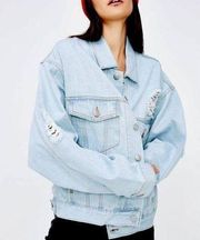 Tic:Toc denim distressed oversized jacket women’s Size Small