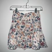 Boutique Floral Shirred Mini Skirt 