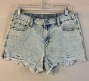 Aerie NWT Stretch Cut Off Shorts Light Acid Wash Womens High Rise medium