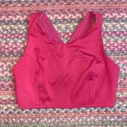 NORTH FACE RED ATHLETIC CROPPED BRA TOP