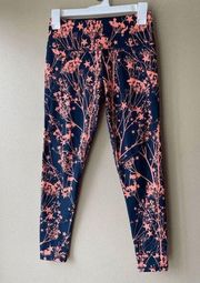 Sweaty Betty the Power 7/8 Legging in Orange Floral on Teal Size XS