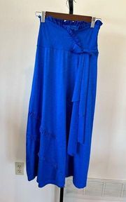 Betsy Johnson swim womens cover up dress blue strapless size S