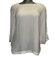 MASSIMO DUTTI Lyocell Blend Arm Cutout 3/4 Bell Sleeve Blouse Size M