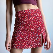 Sunday Best Tatiana Floral A-Line Mini Slit Skirt