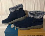 On the GO City 2 Suede and Faux Fur Ankle Boots Cuddle Up casual comfy