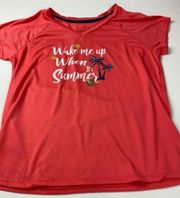 Cuddl Duds Pink V-Neck T-Shirt Size M Wake Me Up When It’s Summer