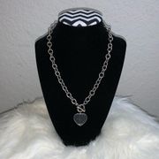 Silver Heart Tag Necklace by Lia Sophia