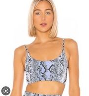 Beachriot Sport Black And Blue Snakeskin Sports Bra 