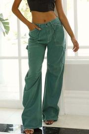 Lioness Miami Vice Forrest Green Baggy Wide Leg Cargo Pants