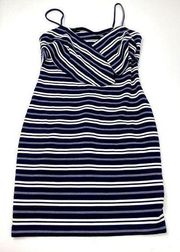 LUSH Navy Blue White Stripe Tie Front Dress NWT Size M