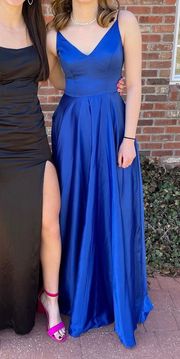 Royal Blue Silky Prom Dress