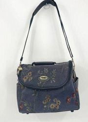 Vintage Diane Von Furstenberg 80’s Carry On Weekender Luggage Floral Tapestry