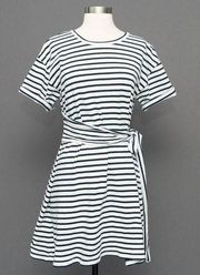 A.L.C. Cotton jersey striped knit mini dress.