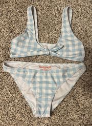 Blue Plaid Tie Bikini