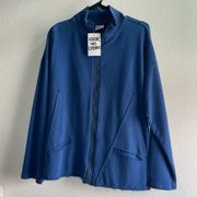 NWT Color Me Cotton Blue Zipper Jacket size M