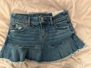 y2k low rise flare denim mini skirt