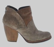 Kork Ease Castaneda Suede Heeled Bootie Brown Grey Size 7.5