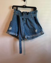 High Waisted Tie Shorts