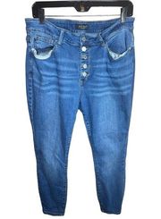 Judy Blue Skinny Womens Plus Size 16W Denim Button Fly JB8816 Blue Jeans