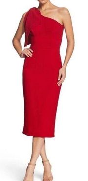 Dress The Population Red One Shoulder Midi
Dress(Size Small)