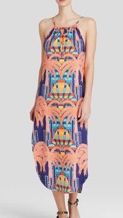 Mara Hoffman Easy Dress in Palm Mirage Navy Long Maxi Midi Dress