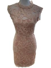 Sans Souci Lace Short sleeve beige Dress Coquette Girl Wedding Guest