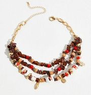 FREE PEOPLE ×ARDEN JEWELRY Shaker Shakra Beaded Necklace In Rust