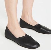 Rag & Bone Ellory black sheepskin crossover square toe memory foam flats size 38