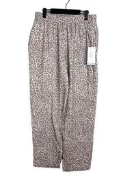 NWT Calme by Johnny Was Relaxed Fit Pant Pull On Leopard Organic Gauzy Cotton L