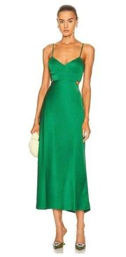 A.L.C. Blakely Cutout Satin Dress Spruce Green