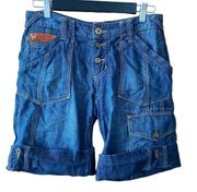 Joie denim Bermuda Cargo Cotton Bamboo Blend Shorts 26