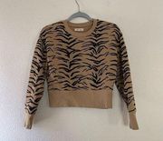 Madewell  tiger print cropped sweater size xsmall