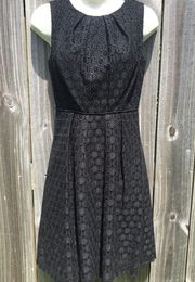 Shoshanna 2 Eyelet Dress Mini Round Neckline Black Sleeveless XS Anthropologie