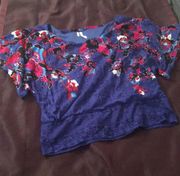 lace top floral royal blue