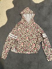 Pink Leopard Print Hoodie