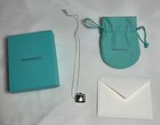 Tiffany & Co Sterling Silver Elsa Peretti Square Bottle Pendant Necklace