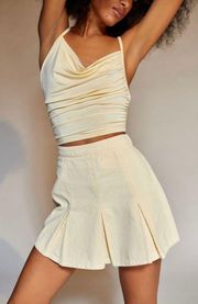 Corduroy Mini Skirt NWT Size S - Ivory