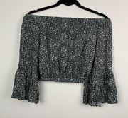 Bell-sleeve Crop Top