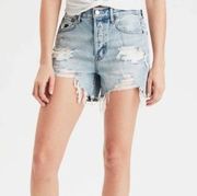 American Eagle  90’s Boyfriend Distressed/Ripped Light Wash Jean Shorts